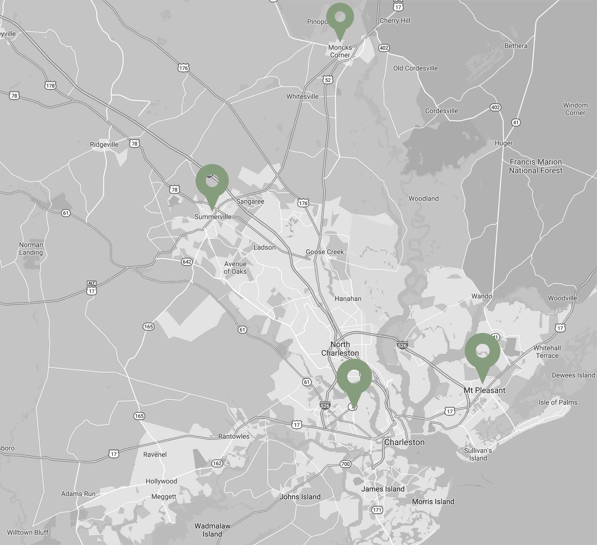 Our locations in Charleston, SC and the Lowcountry